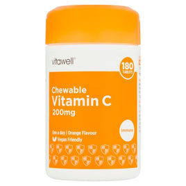 VITAMINS- C 200Mg ORANGE FLAVOUR CHEWABLE TABLETS- ACTIV- - 180 Tabs- ONE A DAY