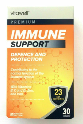 PREMIUM IMMUNE SUPPORT , DEFENCE & PROTECTION WITH 23 VITAMINS - 30 TABLETS